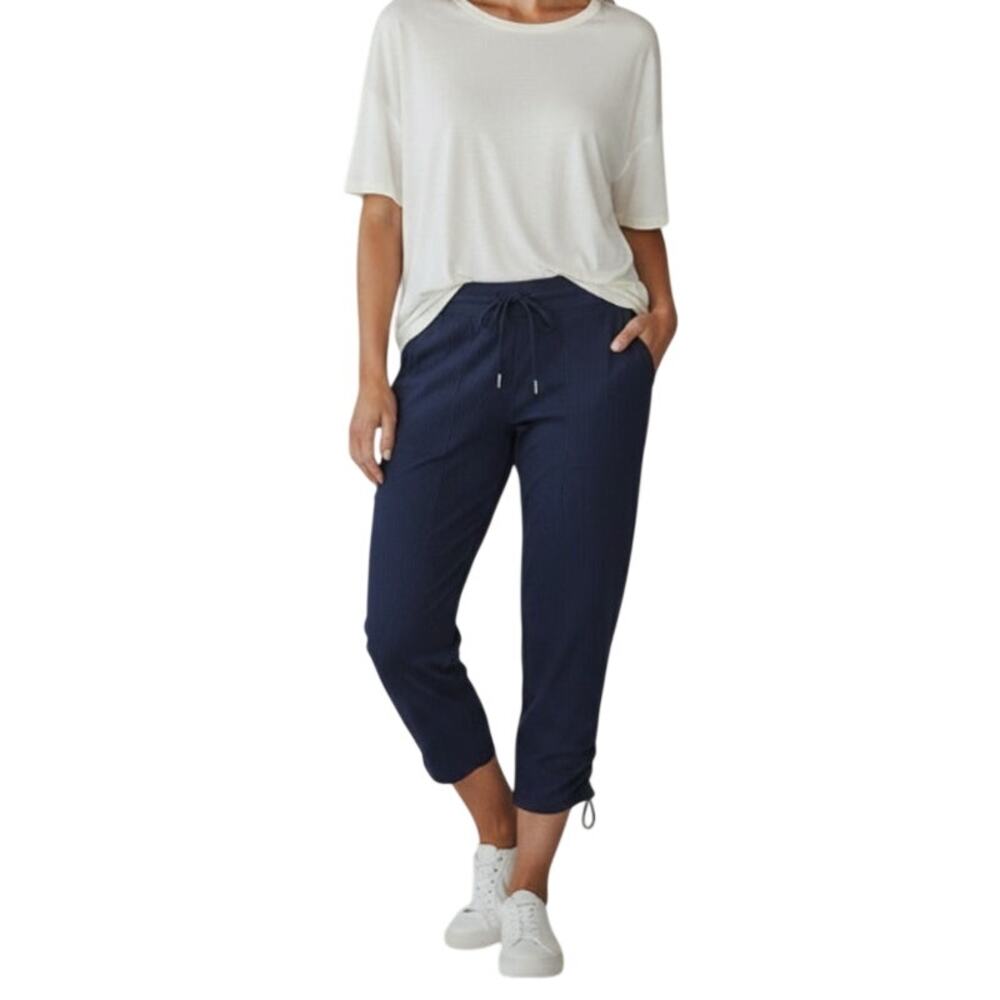 LULULEMON Dance Studio Mid-Rise Cropped Pant Sz 4 Blue Athletic Travel Lifestyle